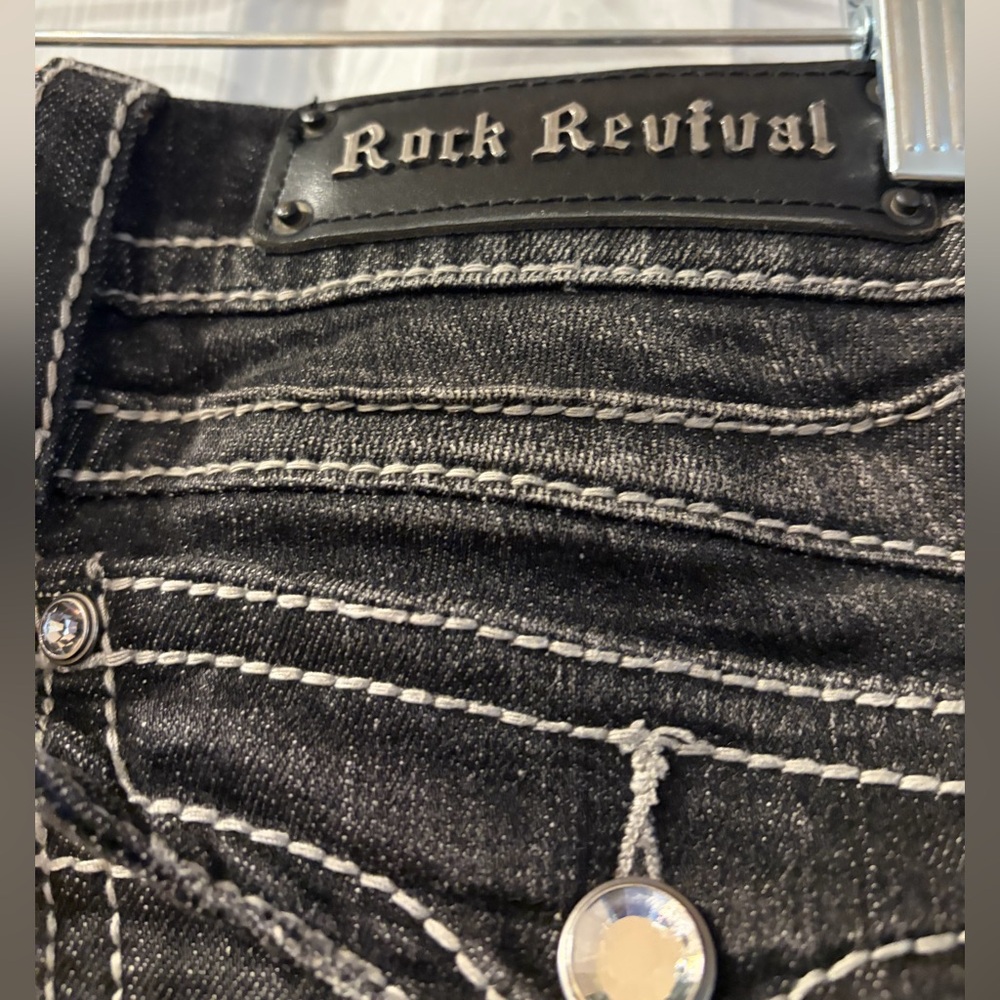 Rock Revival Women's Black Wash Sasha Straight Leg Jeans Size 26 - Picture 3 of 14